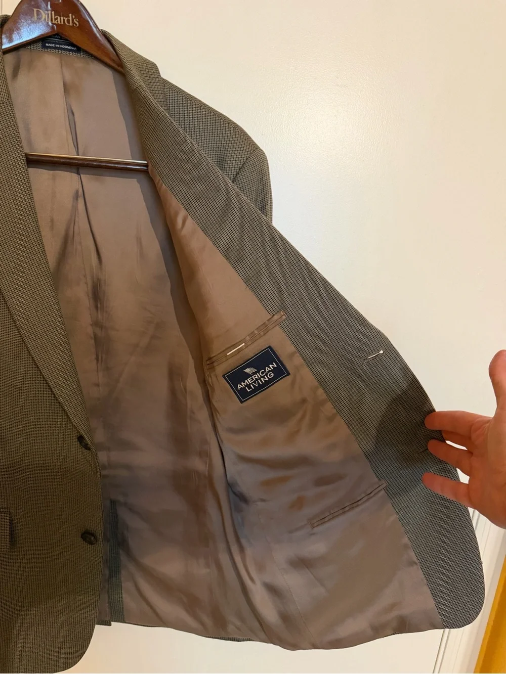 American Living Brown Houndstooth Sport Coat